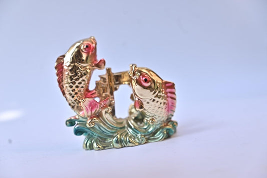 2 Golden Fish Statue by SV Aroma