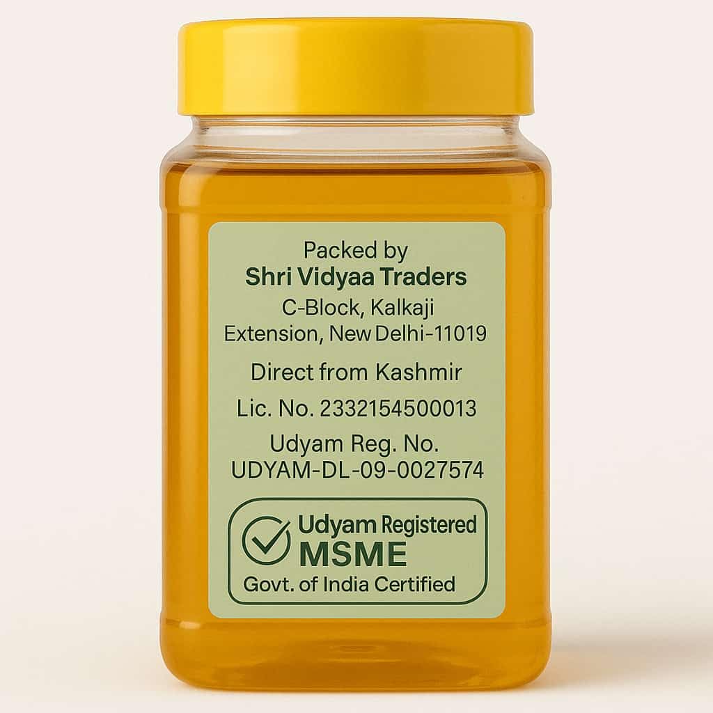 SV Aroma Pure Honey – 500g | 100% Natural & Raw | Direct from Kashmir | No Added Sugar | Shri Vidyaa Traders