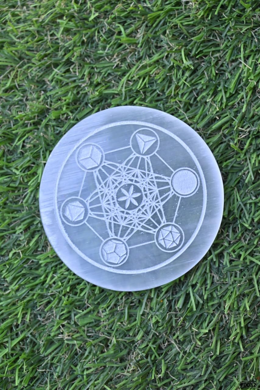 Selenite Coaster Metatron's Cube by SV Aroma