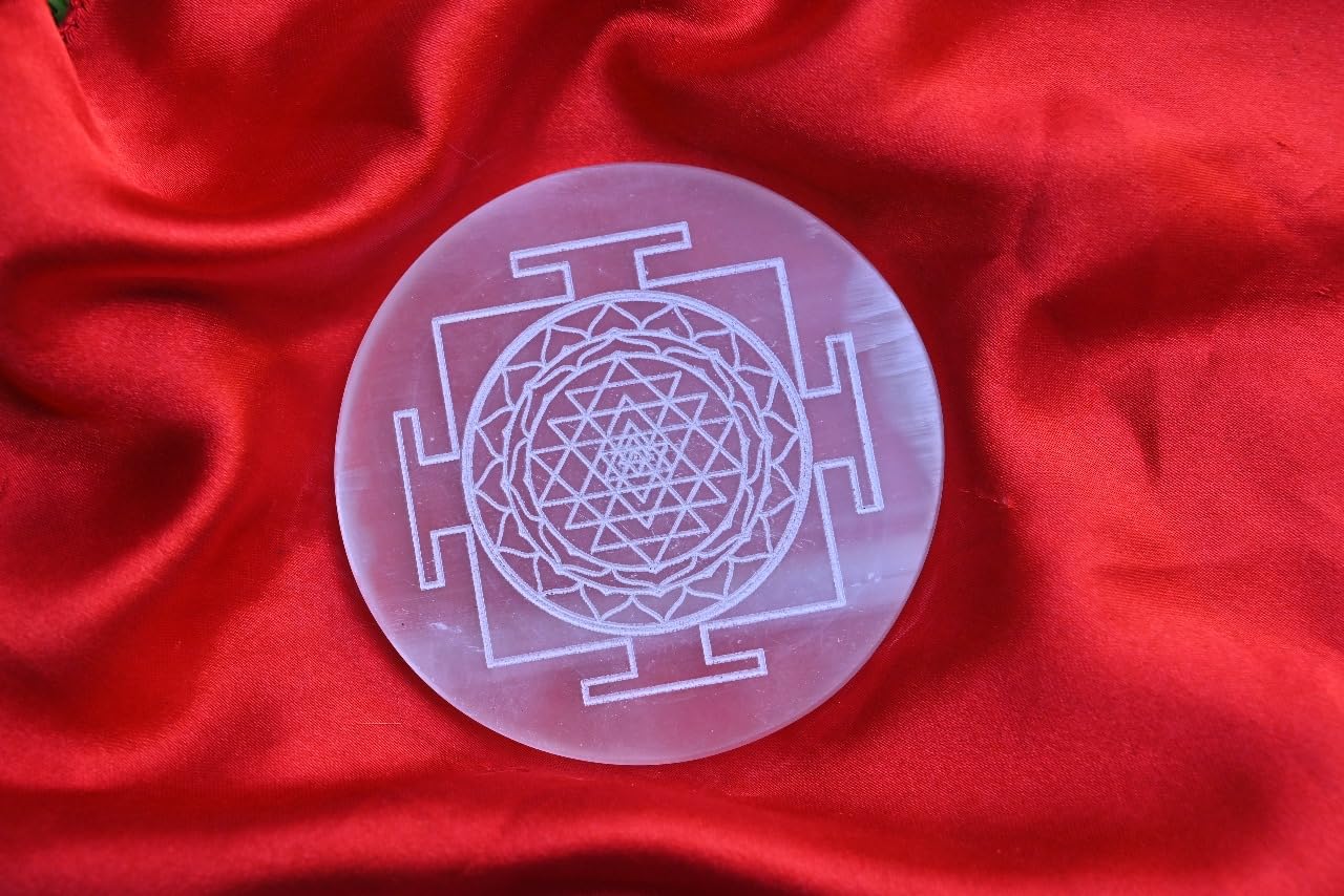 Charging Carving Selenite Coaster Plate by SV Aroma