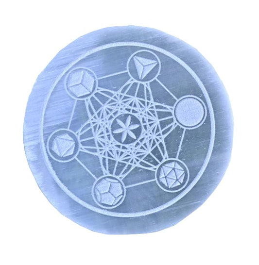 Selenite Coaster Metatron's Cube by SV Aroma