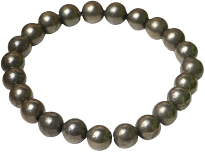 Pyrite Black Tourmaline Round Crystal Bracelet