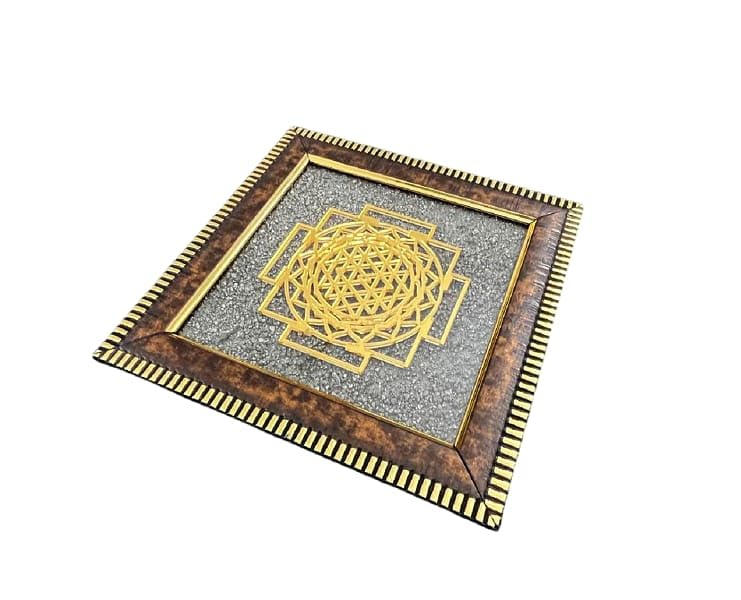 Pyrite Shri Yantra Plate