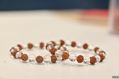 SV Aroma Women's and Men's Clear Quartz with rudraksha Bracelet