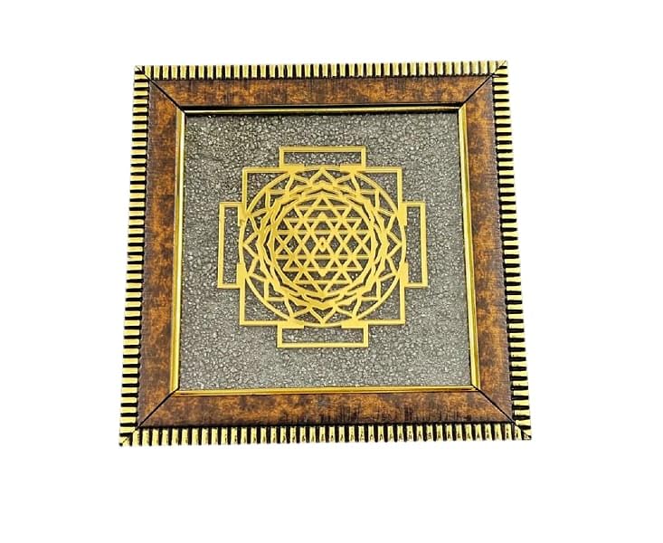 Pyrite Shri Yantra Plate