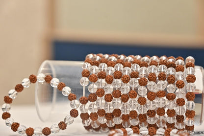 SV Aroma Women's and Men's Clear Quartz with rudraksha Bracelet