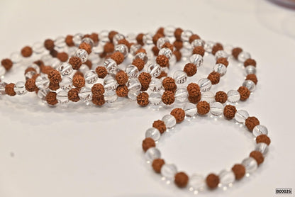 SV Aroma Women's and Men's Clear Quartz with rudraksha Bracelet