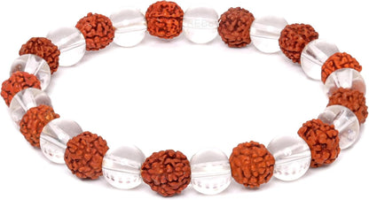SV Aroma Women's and Men's Clear Quartz with rudraksha Bracelet