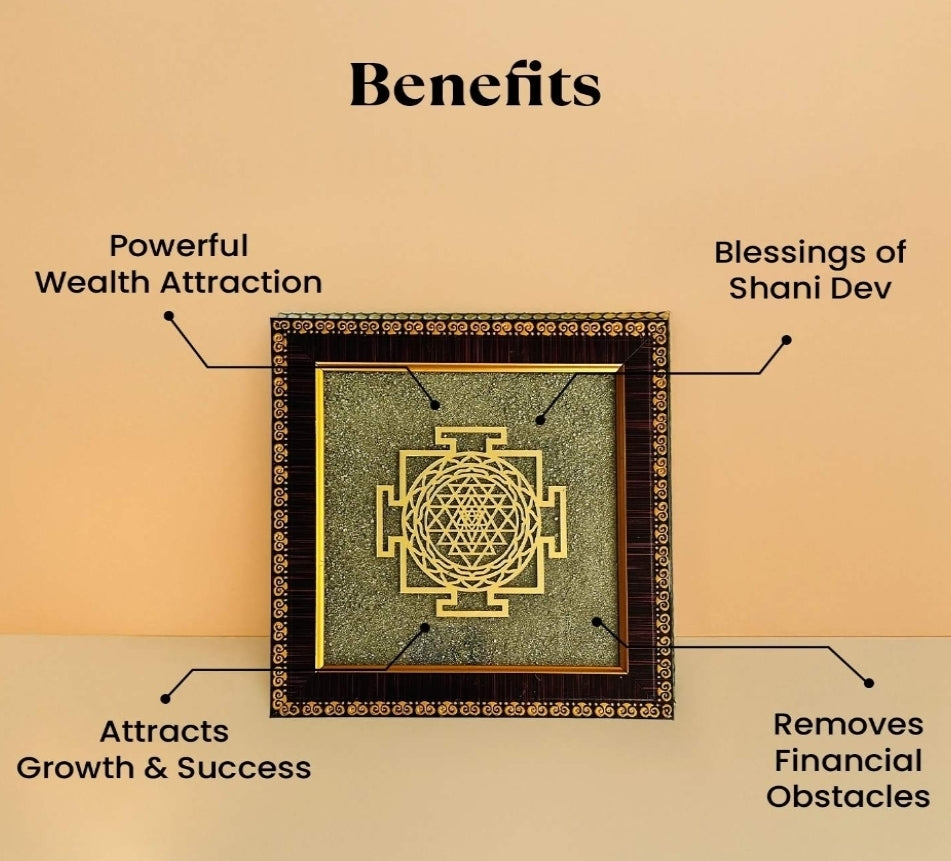Pyrite Shri Yantra Plate